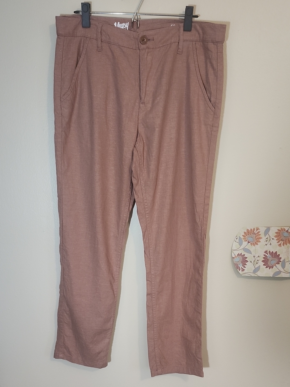 Mugsy Men's Casual Chinos in Dusty Rose - Slim Straight Fit/Size 34X30 - Picture 3 of 7